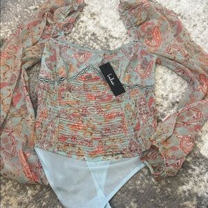 Lulu's Multicolor Paisley Bodysuit